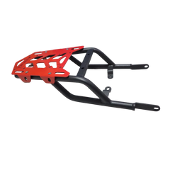 MotoCare Rear Carrier Plate for Royal Enfield Himalayan 411 – Heavy Duty CNC Luggage Rack (Red)