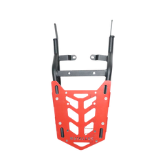 MotoCare Rear Carrier Plate for Royal Enfield Himalayan 411 – Heavy Duty CNC Luggage Rack (Red)