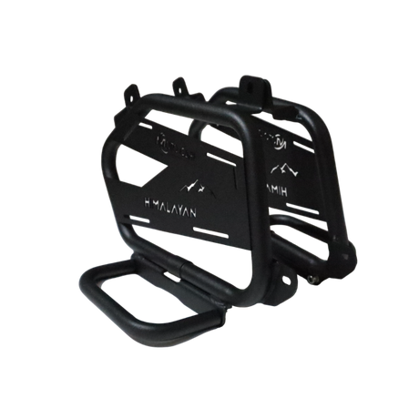 MotoCare saddle stay with plate and footrest Himalayan 450 installed