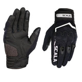 Scala Atlas black neon motorcycle riding gloves front view