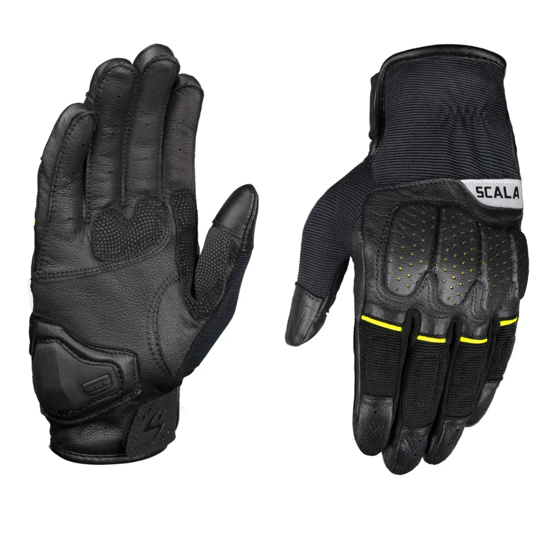 Scala Speed-2 olive green genuine leather motorcycle riding gloves