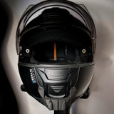 SCHUBERTH E2 adventure helmet chin mount with GoPro installed