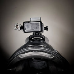 SCHUBERTH E2 adventure helmet chin mount with GoPro installed