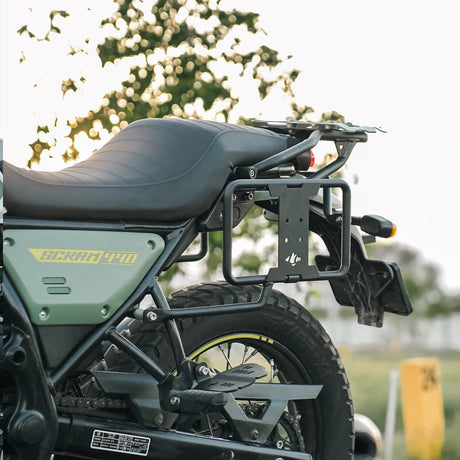 Legundary Aragon Saddle Stay Black for Royal Enfield Scram 440 heavy duty saddle bag support accessory