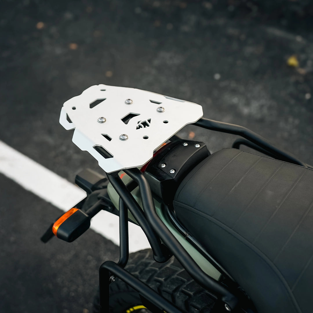 Legundary Gopher Luggage Carrier Silver Black for Royal Enfield Scram 440 heavy duty rear rack luggage support