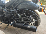 KP Racing Bassmaster Stage 2 Combo Matte Black SS304 Exhaust Kit for Royal Enfield Shotgun 650 with Air Filter Stage Plate and Iridium Spark Plugs Dyno Tested