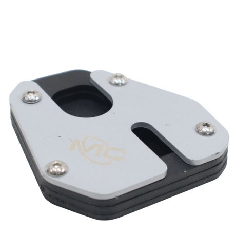 MotoCare side stand extender installed on Hero XPulse 210 for improved parking stability