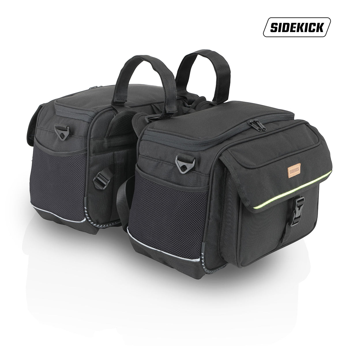 Guardian Gears SideKick Cruiser 50L motorcycle saddlebags straight exhaust