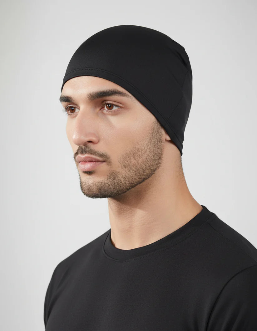 66BHP Thermo Stretch Skull Cap Winter Helmet Liner with Full Ear Coverage