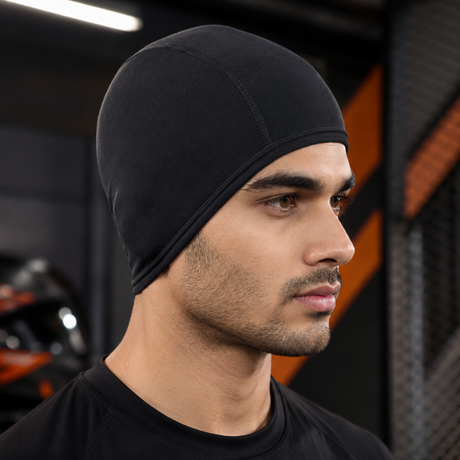 66BHP Thermo Stretch Skull Cap helmet liner with full ear coverage for motorcycle riding, cycling, skiing and outdoor sports