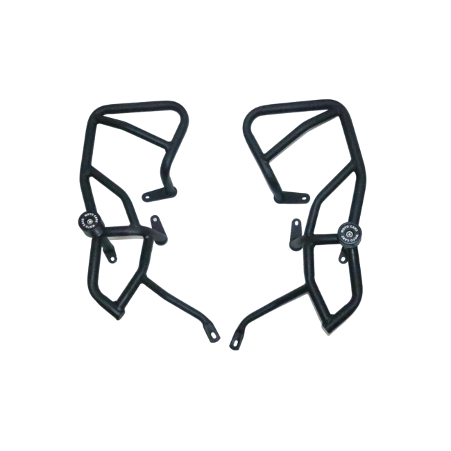 Motocare crash guard with dual sliders for adventure bike
