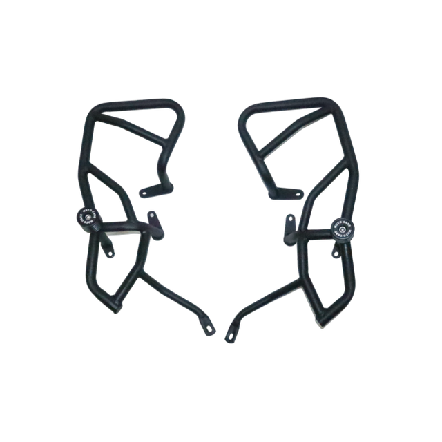 Motocare crash guard with dual sliders for adventure bike
