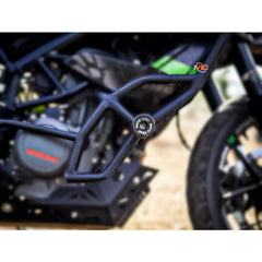Motocare crash guard with dual sliders for adventure bike
