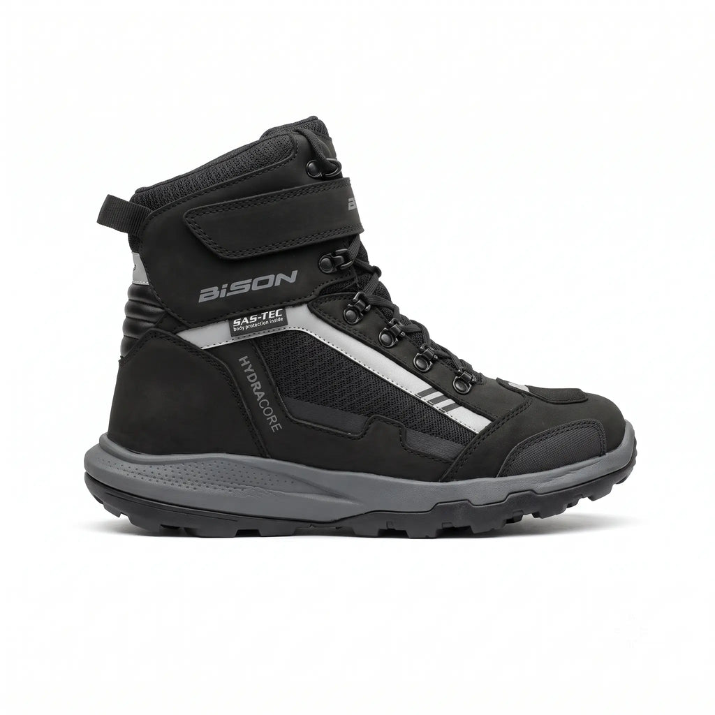 Bison ProGear Sonic black motorcycle riding and adventure boot