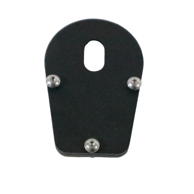 MotoCare side stand extender installed on Triumph Speed 400 for improved parking stability on uneven surfaces