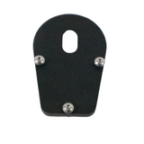 MotoCare side stand extender installed on Triumph Speed 400 for improved parking stability on uneven surfaces