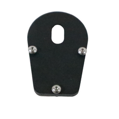 MotoCare side stand extender installed on Triumph Speed 400 for improved parking stability on uneven surfaces