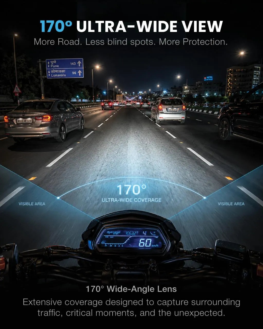 STRYX motorcycle dash cam QHD 1440P 32GB bundle with handlebar mount

