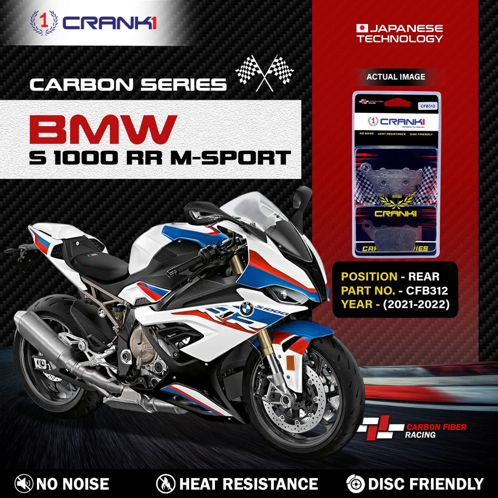 CRANK1 Carbon Brake Pads Rear For BMW S 1000 RR M Sport 2021-2022 CFB312