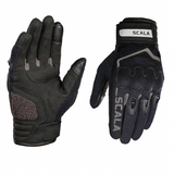 Scala Atlas black grey motorcycle riding gloves front view

