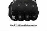 Scala Atlas black grey motorcycle riding gloves front view

