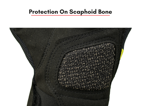 Scala Atlas black grey motorcycle riding gloves front view

