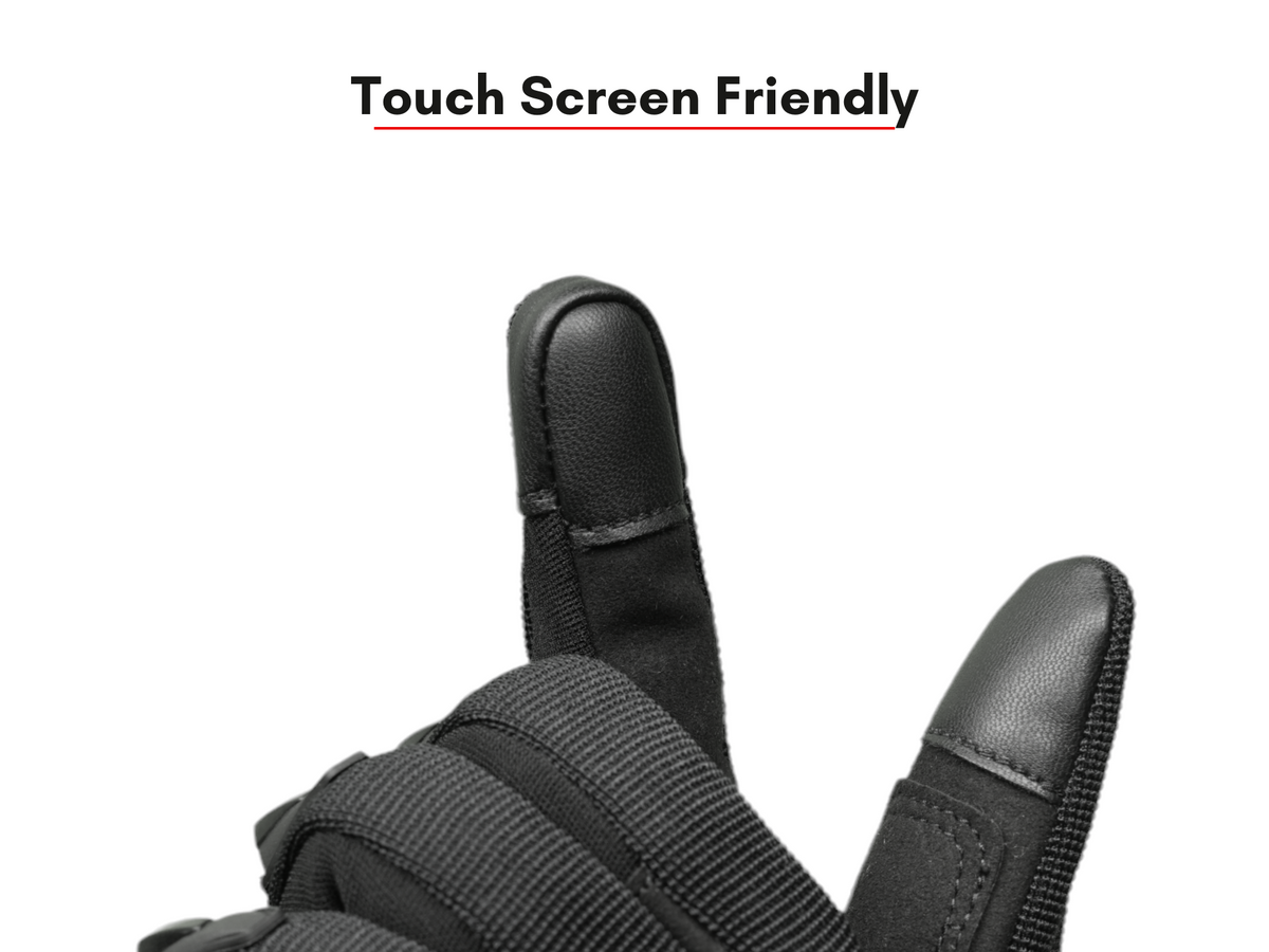 Scala Atlas black grey motorcycle riding gloves front view

