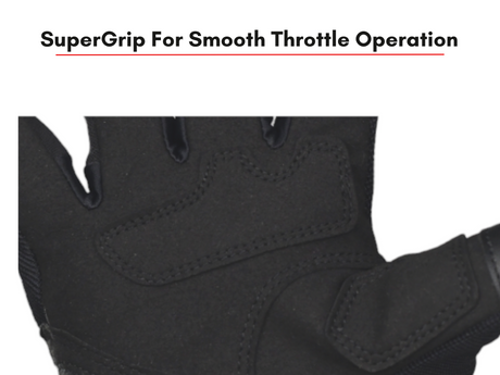 Scala Atlas black grey motorcycle riding gloves front view

