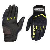 Scala Atlas black and red motorcycle riding gloves with protective knuckles