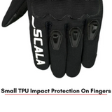 Scala Atlas black and white motorcycle riding gloves front view