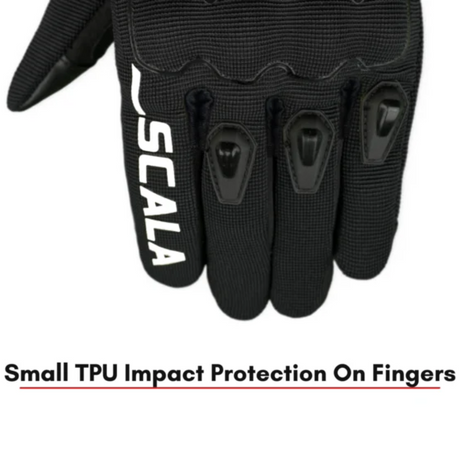 Scala Atlas black and white motorcycle riding gloves front view