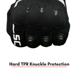 Scala Atlas black and white motorcycle riding gloves front view