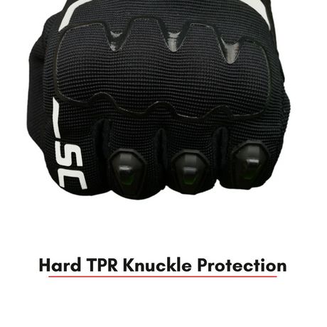Scala Atlas black and white motorcycle riding gloves front view
