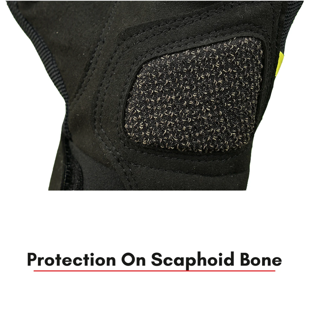Scala Atlas black neon motorcycle riding gloves front view