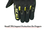 Scala Atlas black neon motorcycle riding gloves front view