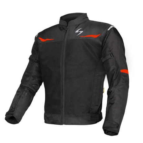SCALA Blaze Black and Red Motorcycle Riding Jacket with CE Level 2 Armor