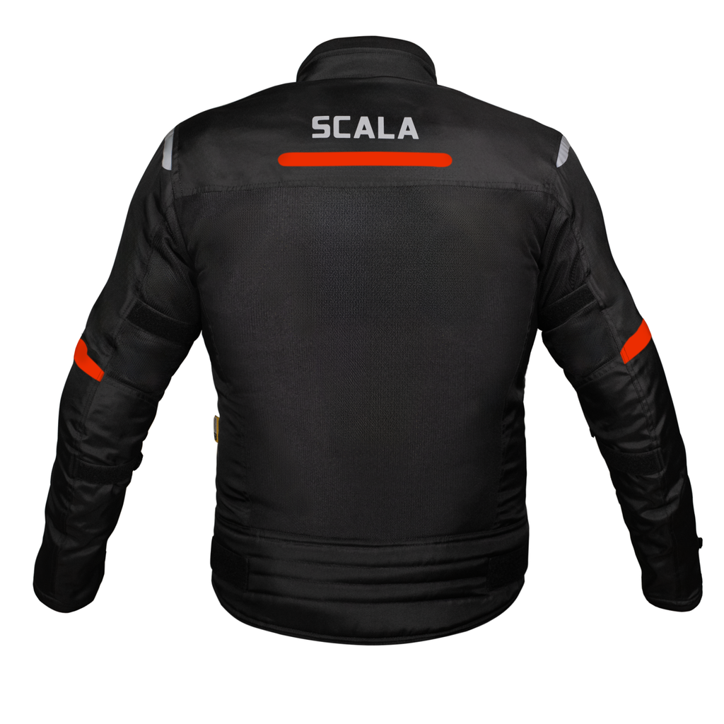 SCALA Blaze Black and Red Motorcycle Riding Jacket with CE Level 2 Armor