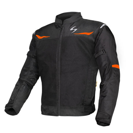 SCALA Blaze Black & Orange CE Level 2 Motorcycle Riding Jacket for Men
