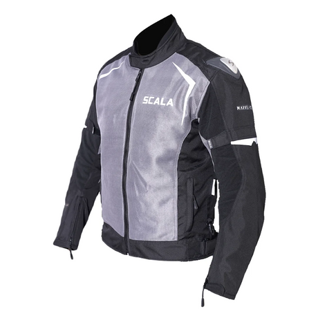 SCALA Marvel V2 Black Gray Motorcycle Riding Jacket with CE Level 2 Armor