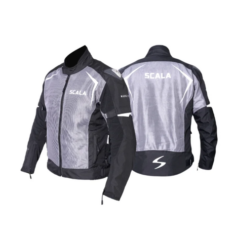 SCALA Marvel V2 Black Gray Motorcycle Riding Jacket with CE Level 2 Armor