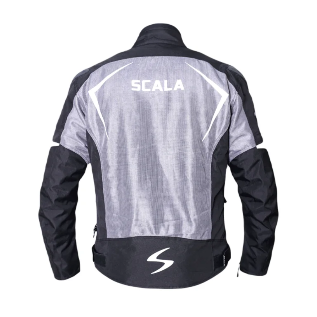 SCALA Marvel V2 Black Gray Motorcycle Riding Jacket with CE Level 2 Armor