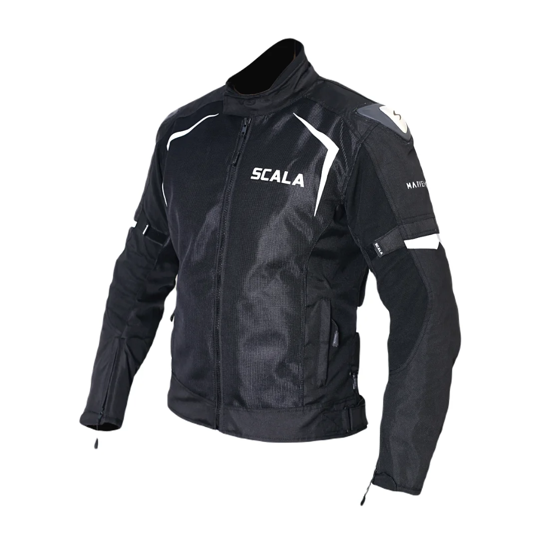 SCALA Marvel V2 Black Motorcycle Riding Jacket with CE Level 2 Armor