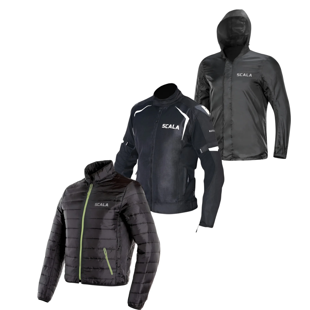 SCALA Marvel V2 Black Motorcycle Riding Jacket with CE Level 2 Armor