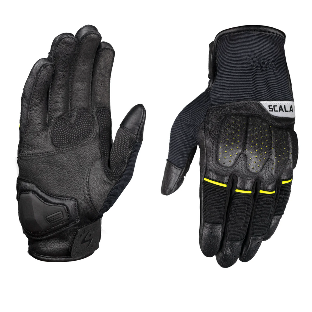Scala Speed-2 black genuine leather motorcycle riding gloves
