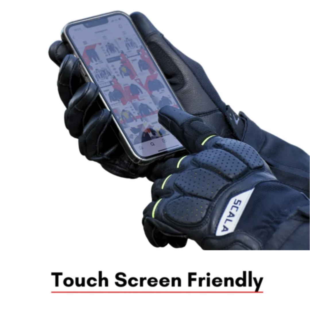 Scala Speed-2 black genuine leather motorcycle riding gloves