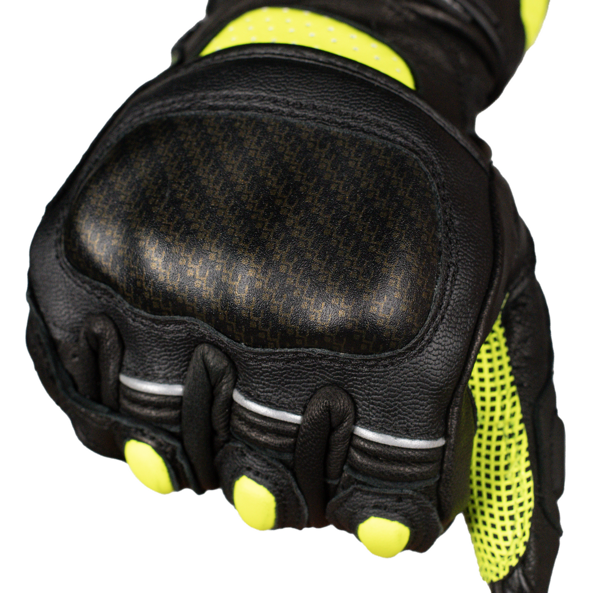 Scala Trekker motorcycle gloves showing SAS-TEC carbon knuckle protectors