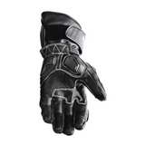 Scala Trekker black genuine leather motorcycle riding gloves front view