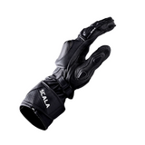 Scala Trekker black genuine leather motorcycle riding gloves front view