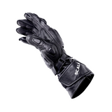 Scala Trekker black genuine leather motorcycle riding gloves front view