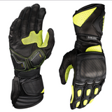 Scala Trekker black genuine leather motorcycle riding gloves front view